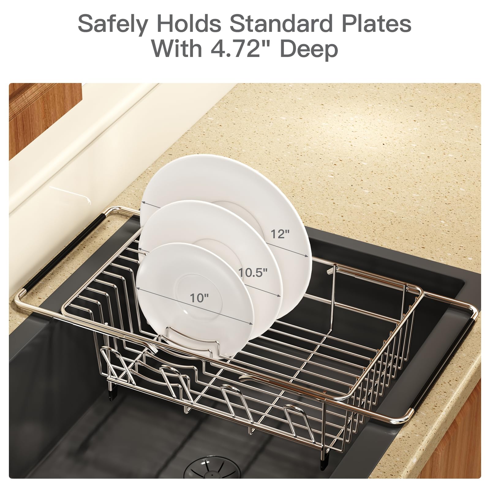 Dish Drying Rack Over The Sink with Utensil Holder