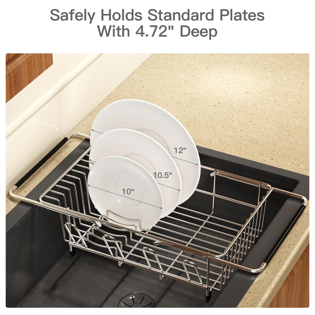 Dish Drying Rack Over The Sink with Utensil Holder