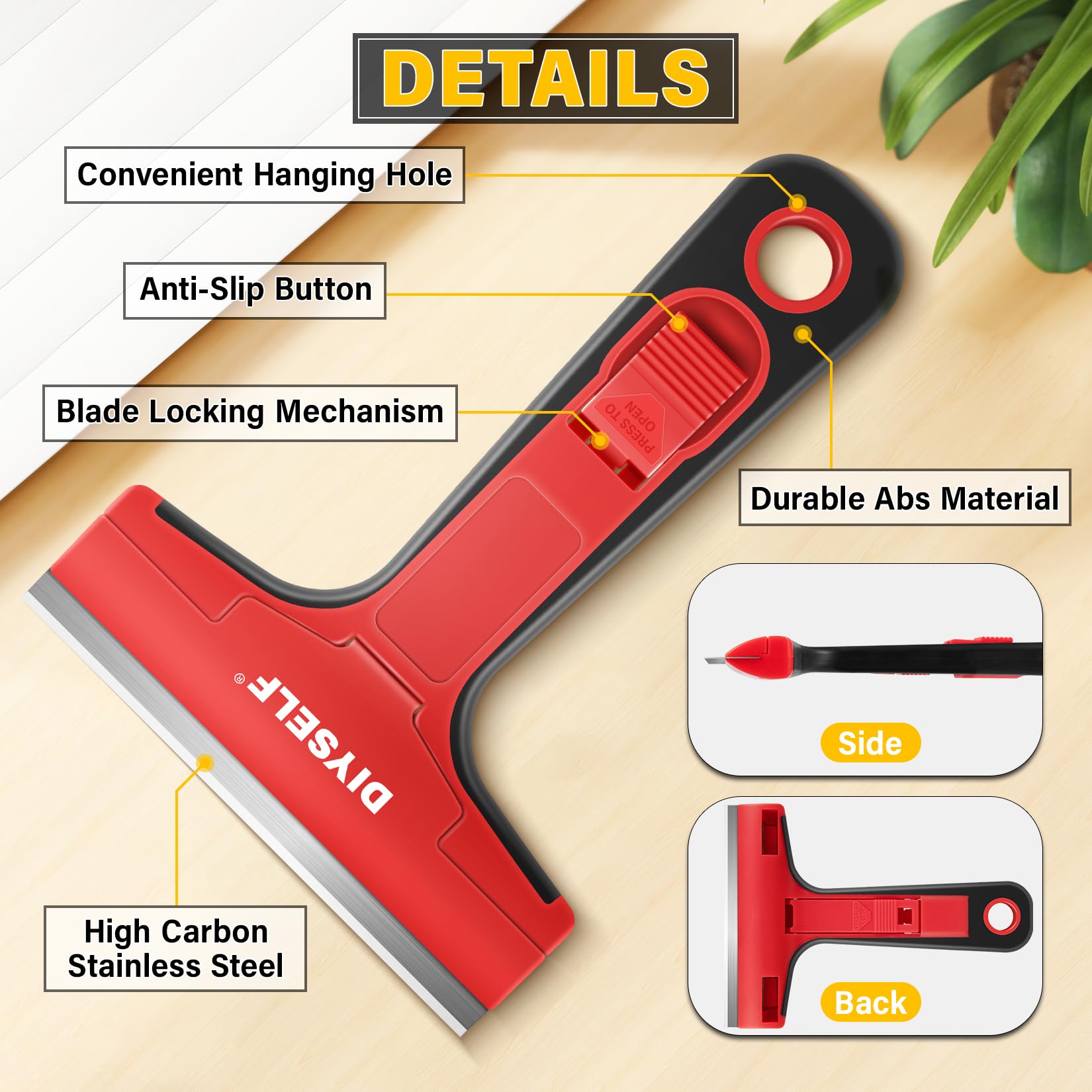 Razor Blade Scraper with 10 PCS 4" Blades
