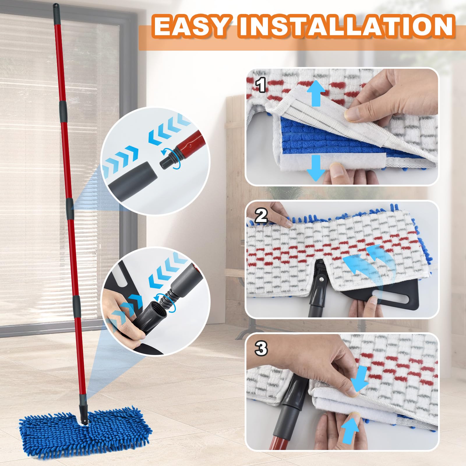 Microfiber Mops for Floor Cleaning (5 Count) - ModHome Supplies