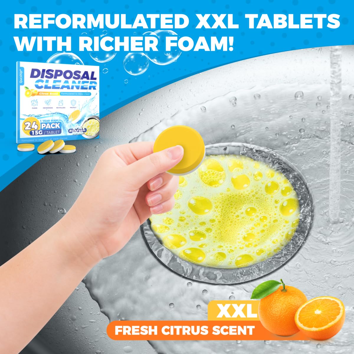 Garbage Disposal Cleaner Deodorizer Tablets (24 Count)