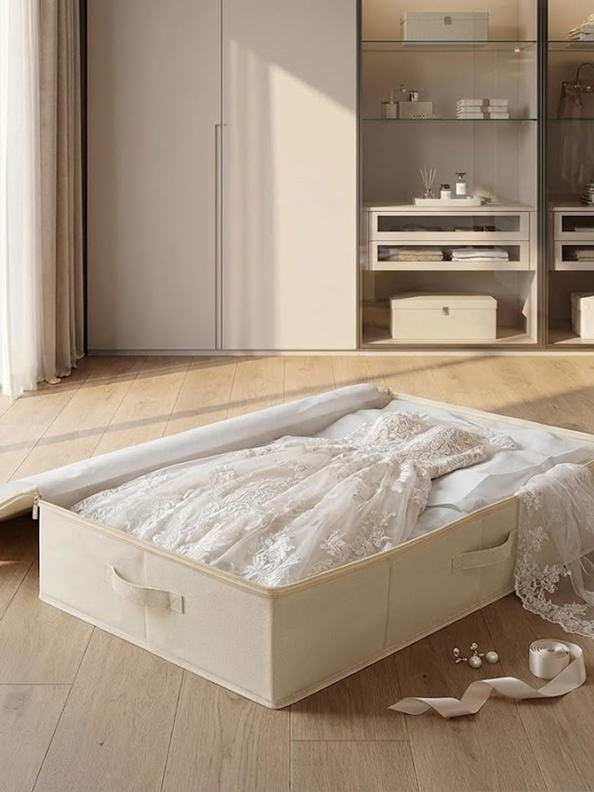 6 inch Tall Sturdy Under Bed Storage Box (2 Count)
