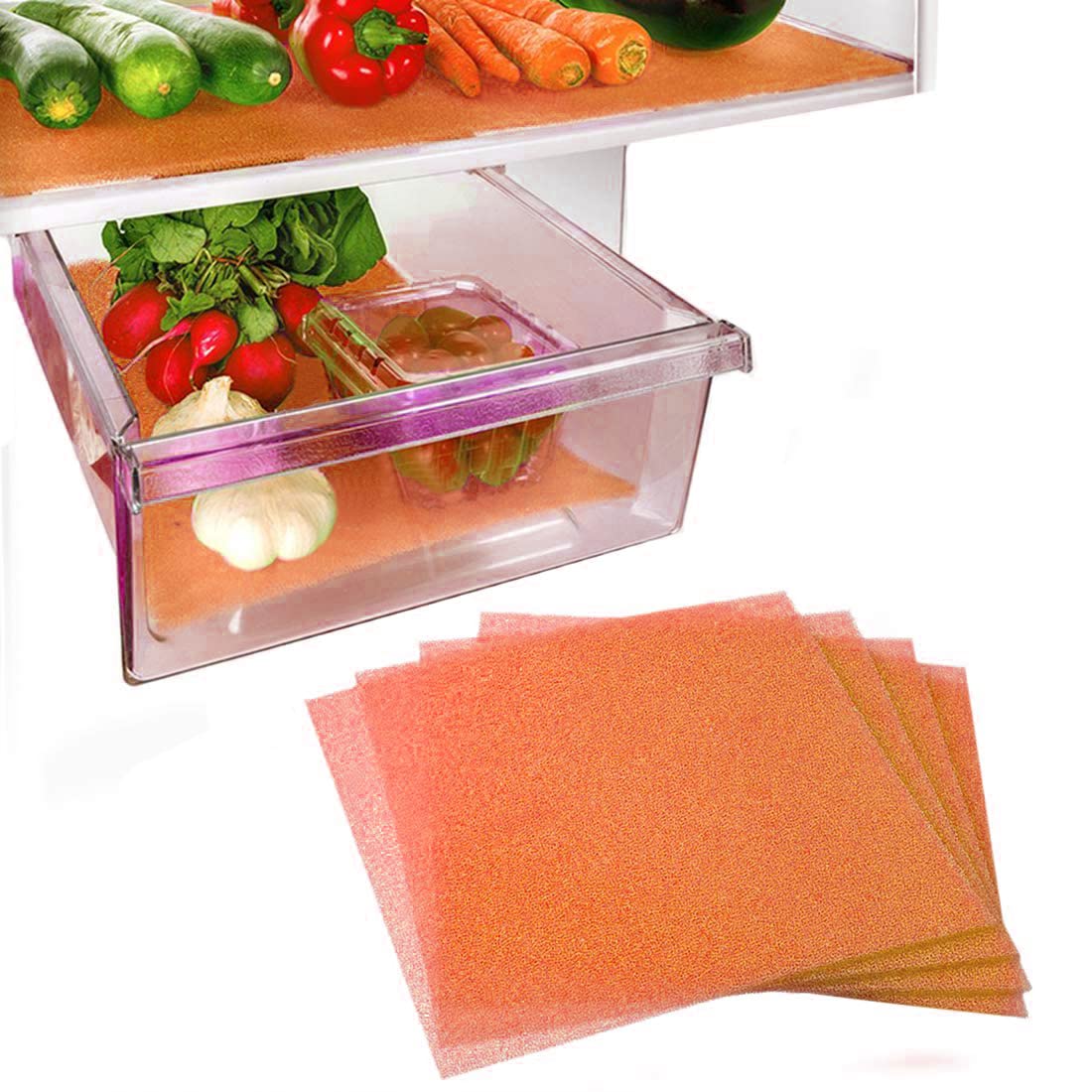 Fruit & Veggie Life Extender Liner for Fridge Refrigerator Drawers (4 Count)