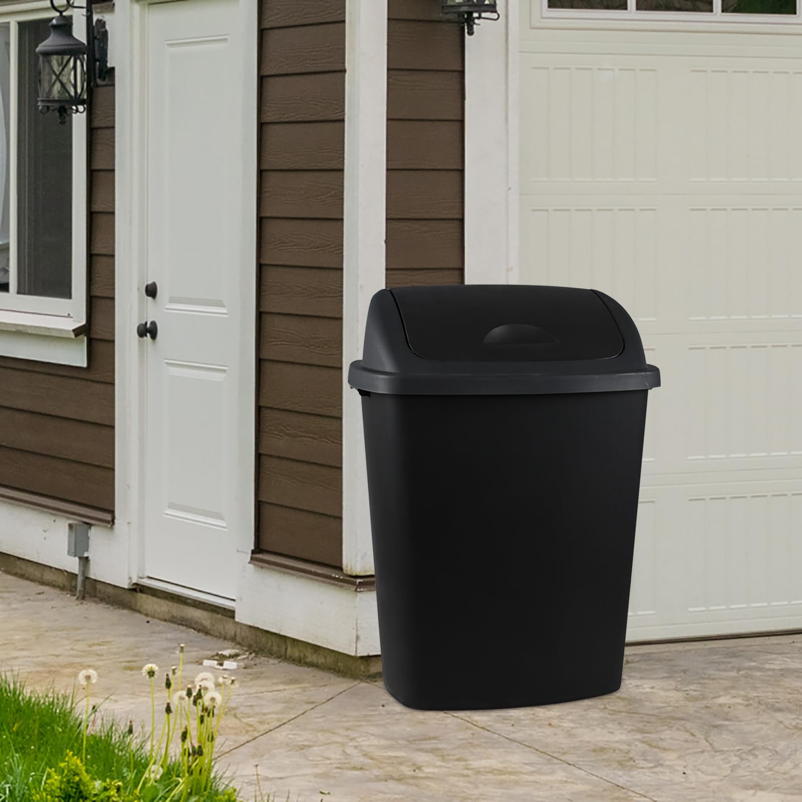 18 Gallon Tall Trash Can with Swing Lid (4 Count)