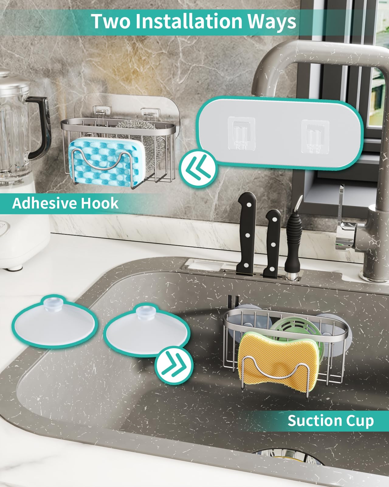Multifunctional Kitchen Sponge Holder with Unique M