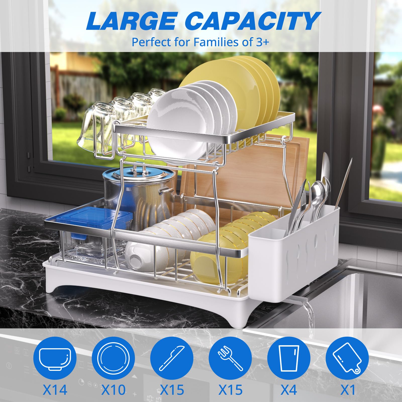 2 Tier Dish Drying Rack