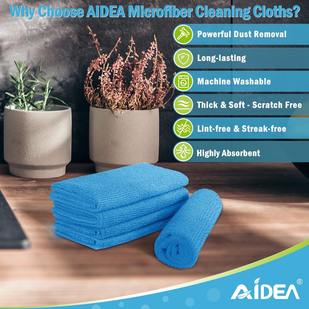 Microfiber Cleaning Cloth Blue (100 Count)