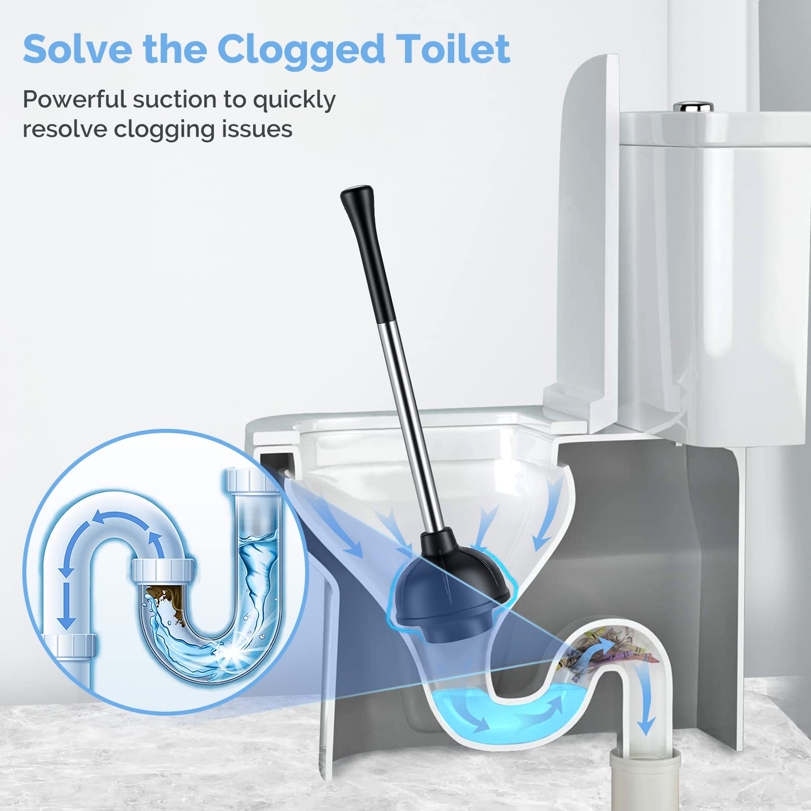 Toilet Plunger and Bowl Brush Set