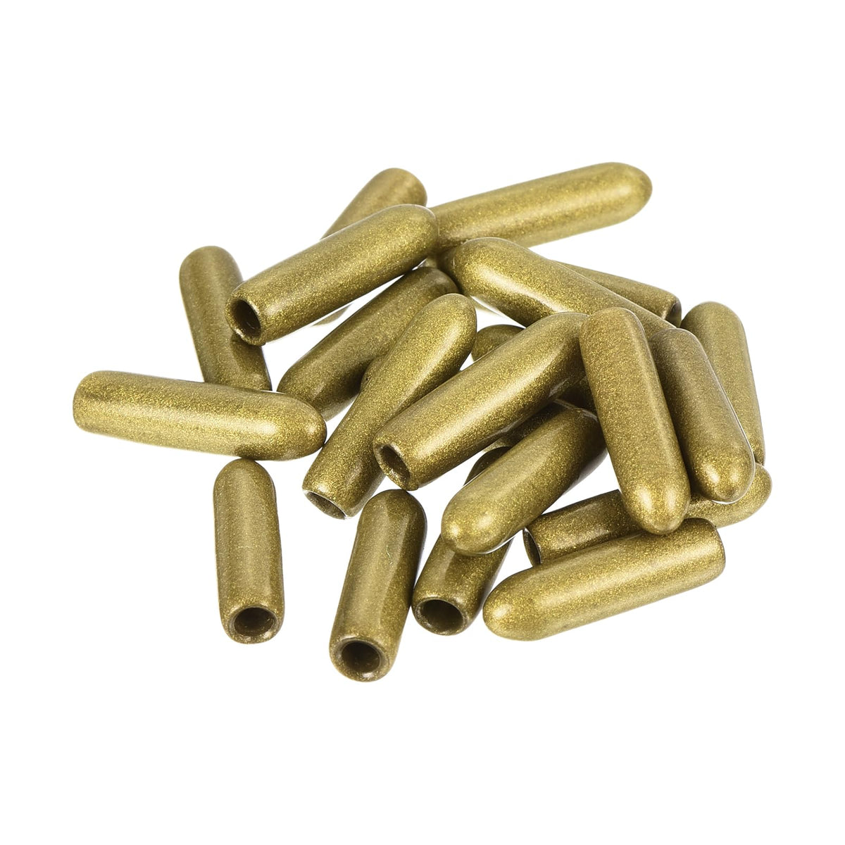 20pcs Rubber End Caps 2.5mm ID Vinyl Round Tube Bolt Cap Cover Thread Protectors Gold