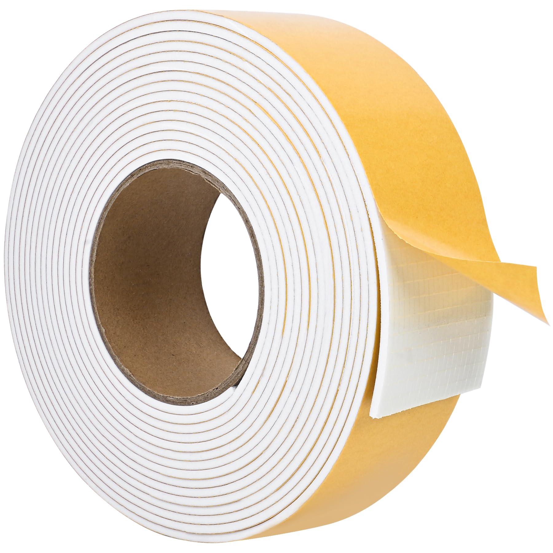 White Door Window Weather Stripping Self Adhesive Foam Tape High Density Foam Sealing Strip Window Insulation Weatherproof Gasket Tape for Doors and Windows (10 Foot)