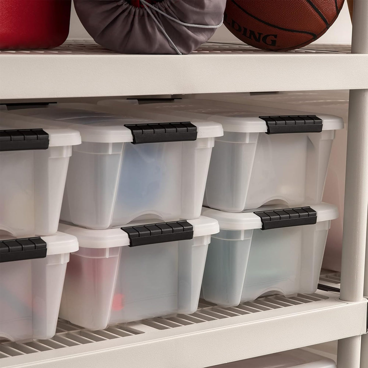6 Pack 13 Quart Storage Bins with Lids (6 Count)