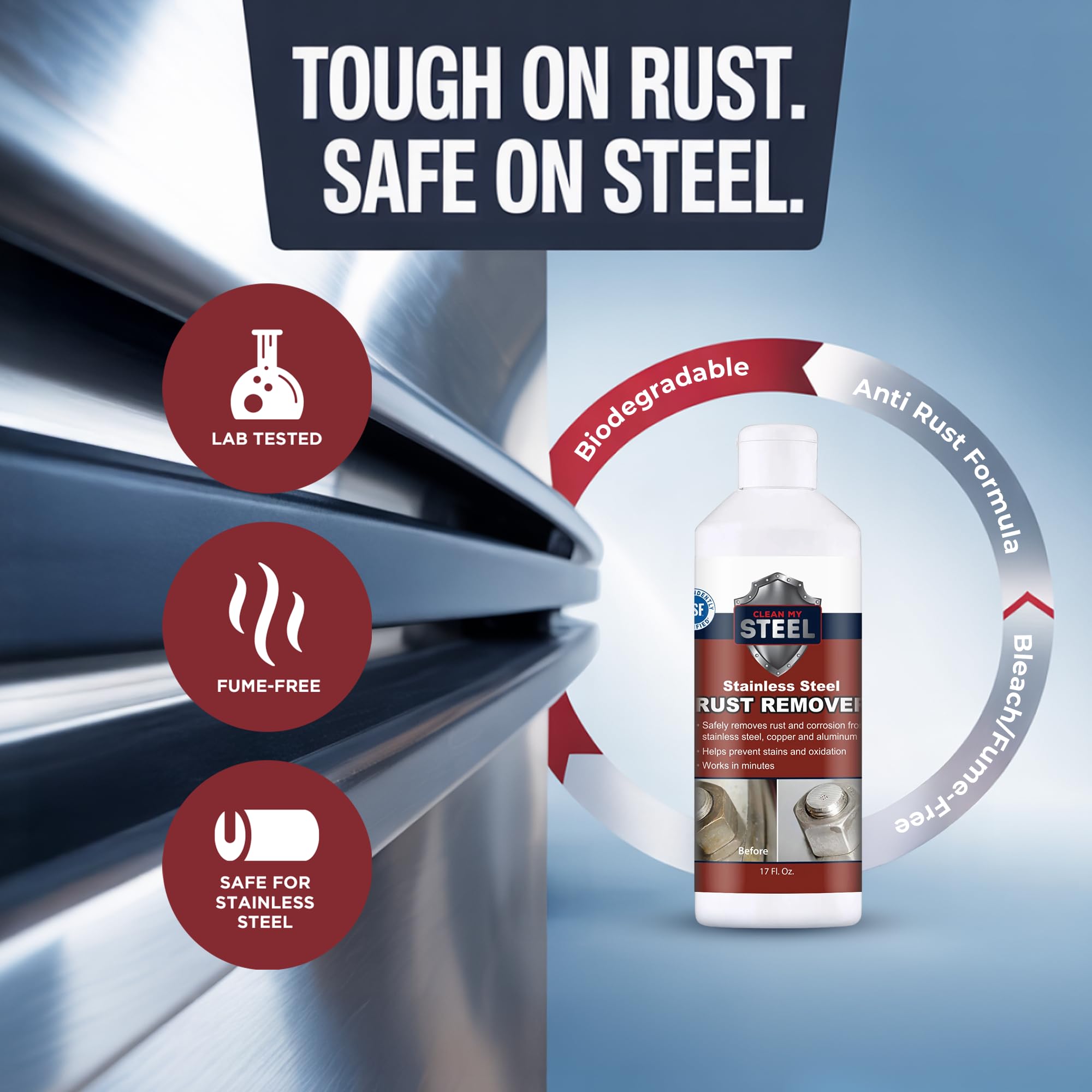 Stainless Steel Rust Stain Remover Cream (17 Fl Oz)