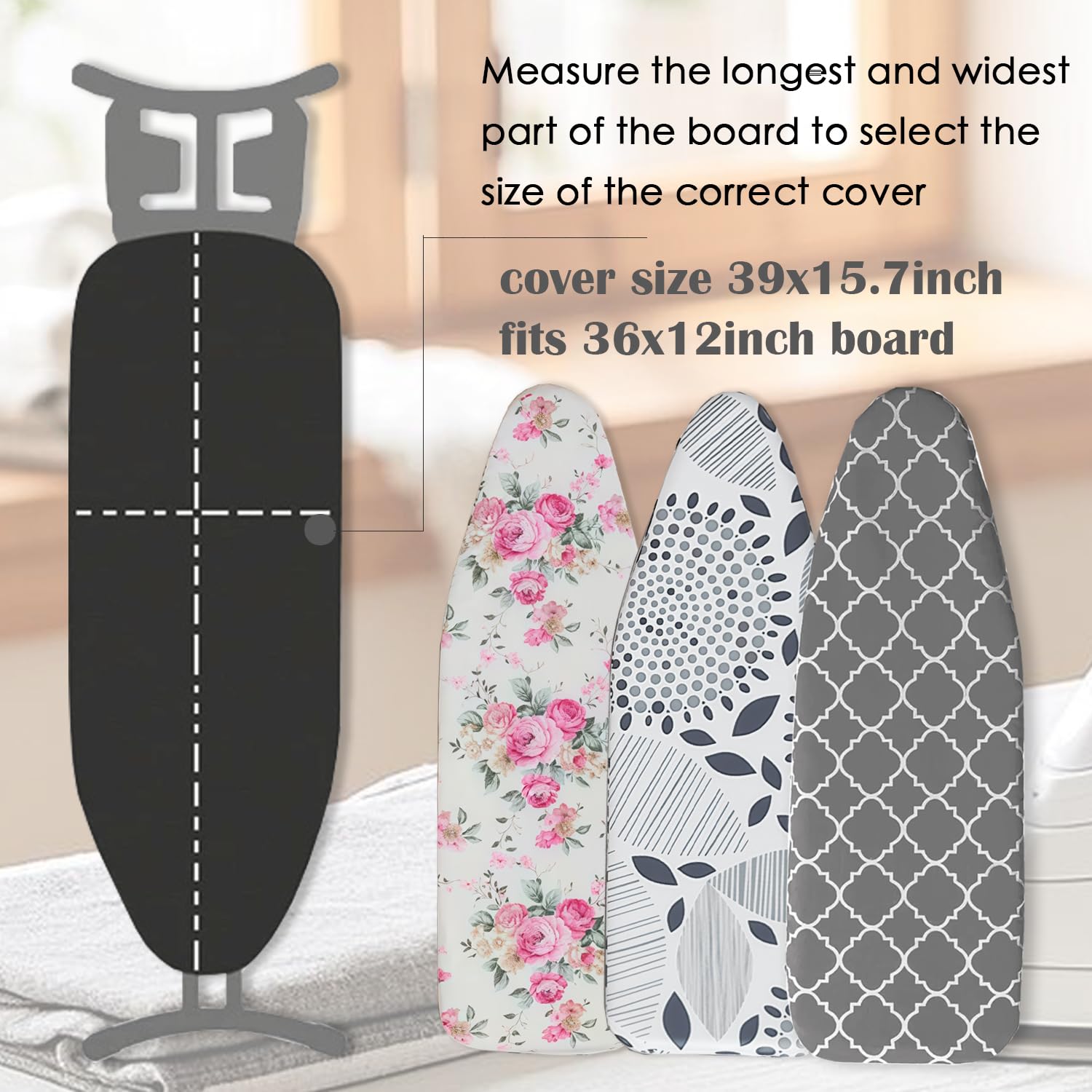 Ironing Board Cover with Two 5MM Thick Feltpads