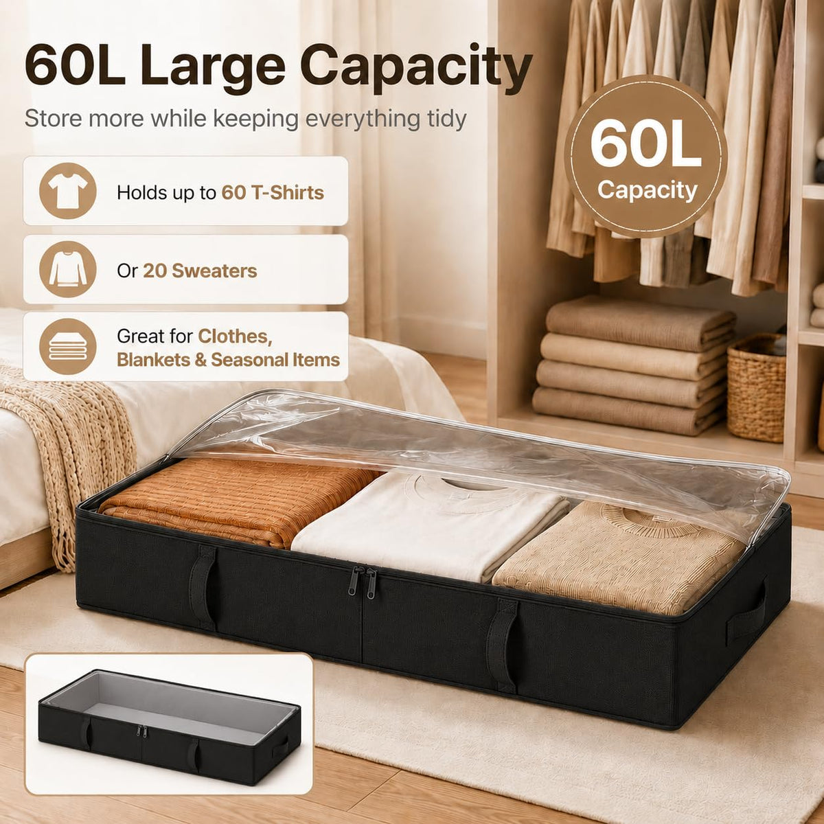 Side Supported Under Bed Storage Containers (2 Count)