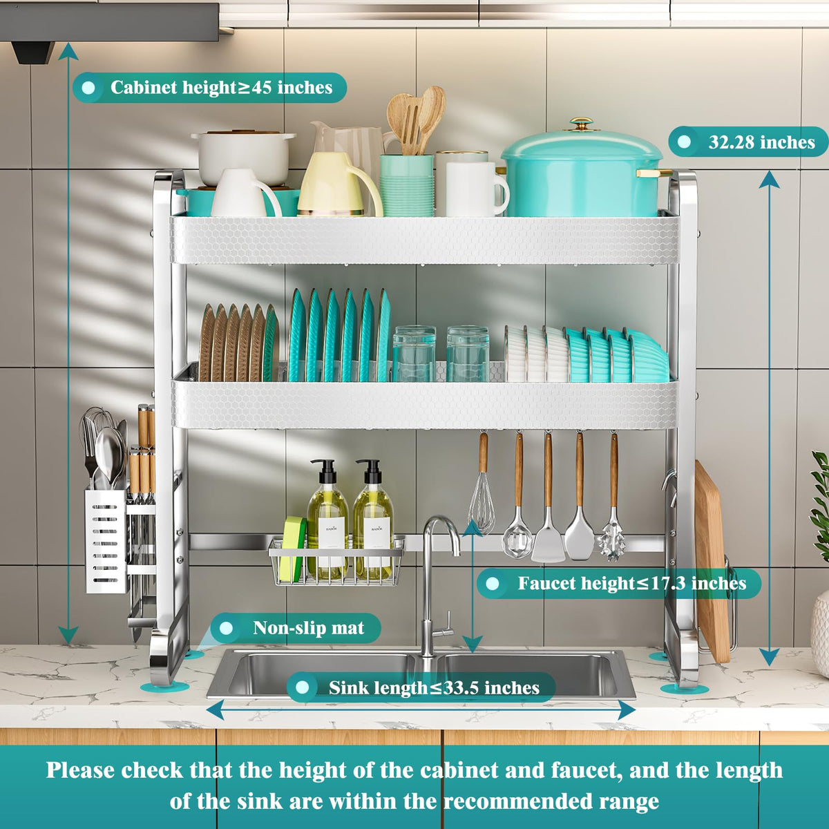 3 Tier Over The Sink Dish Drying Rack