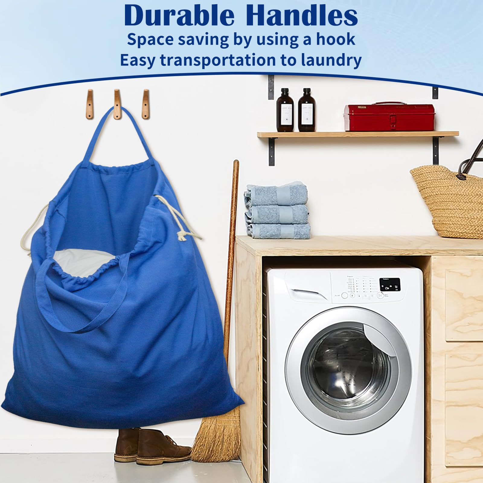 Laundry Bag with Handles & Drawstring Closure