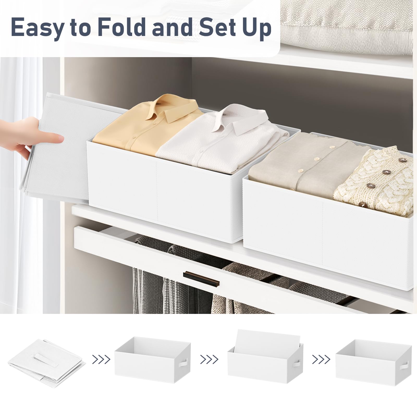 Closet Storage Bins 6 Pack (6 Count)