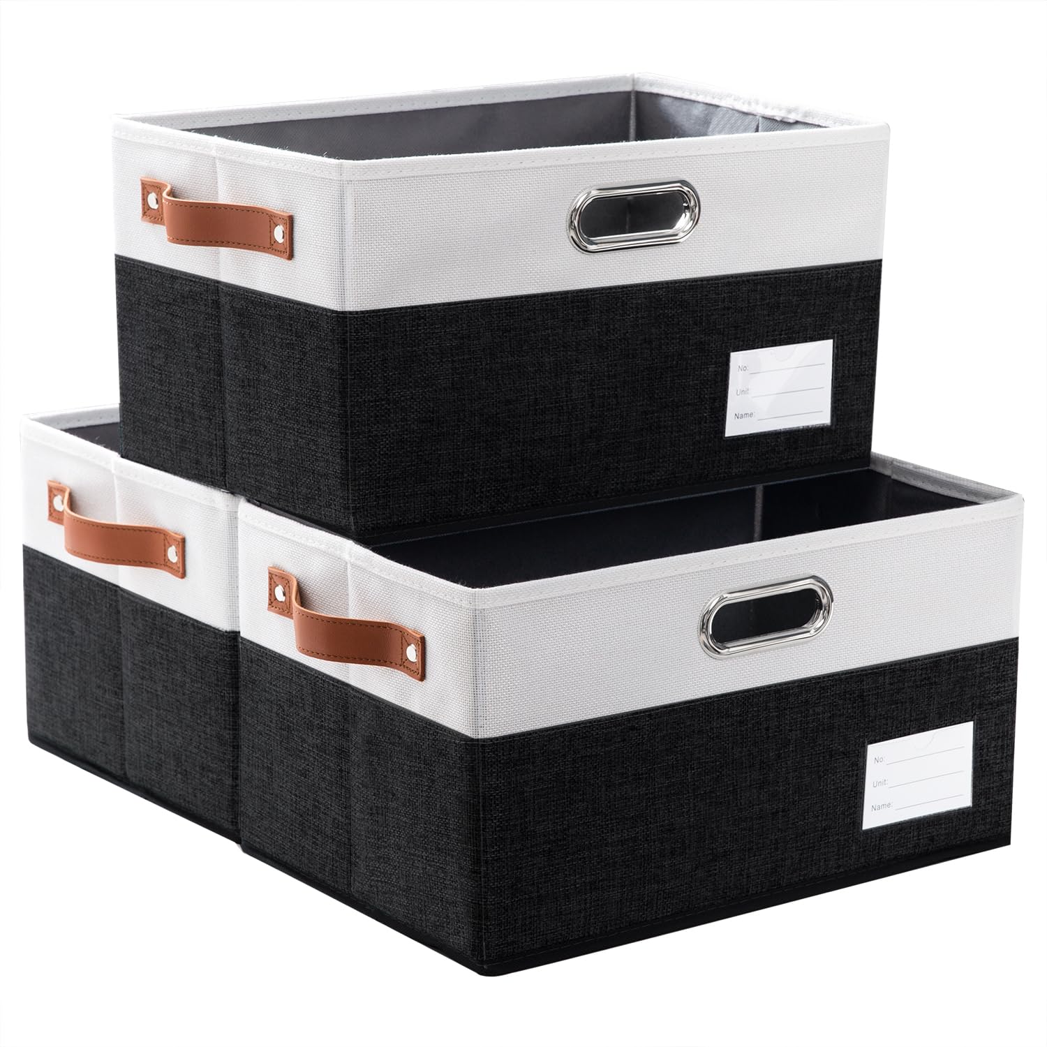 Larger Foldable Storage Bins with Handles [3 (3 Count)