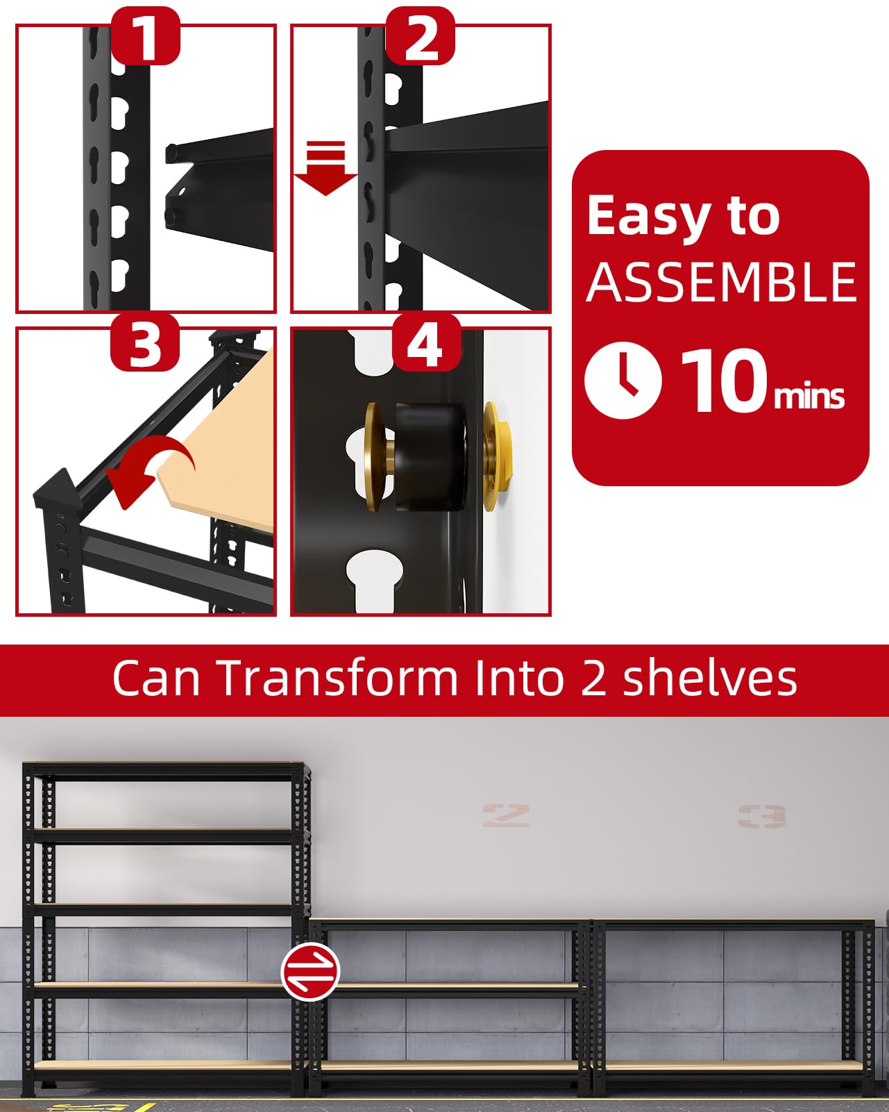 5 Tier Garage Storage Shelves (2 Count)