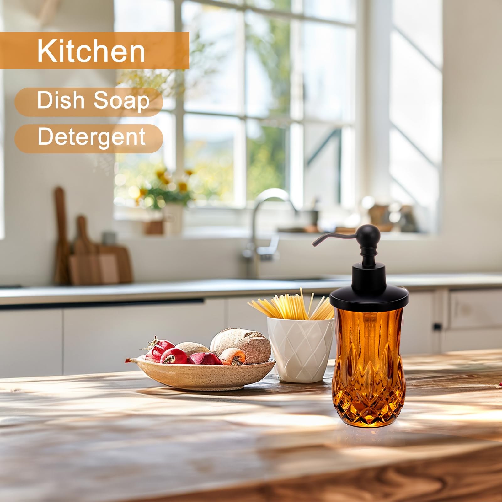 9Oz Amber Soap Dispenser