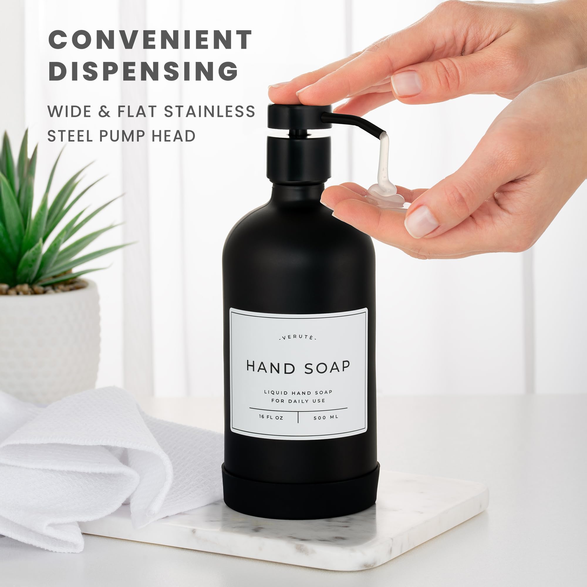 Hand and Dish Soap Dispenser for Kitchen and Bathroom (2 Count)