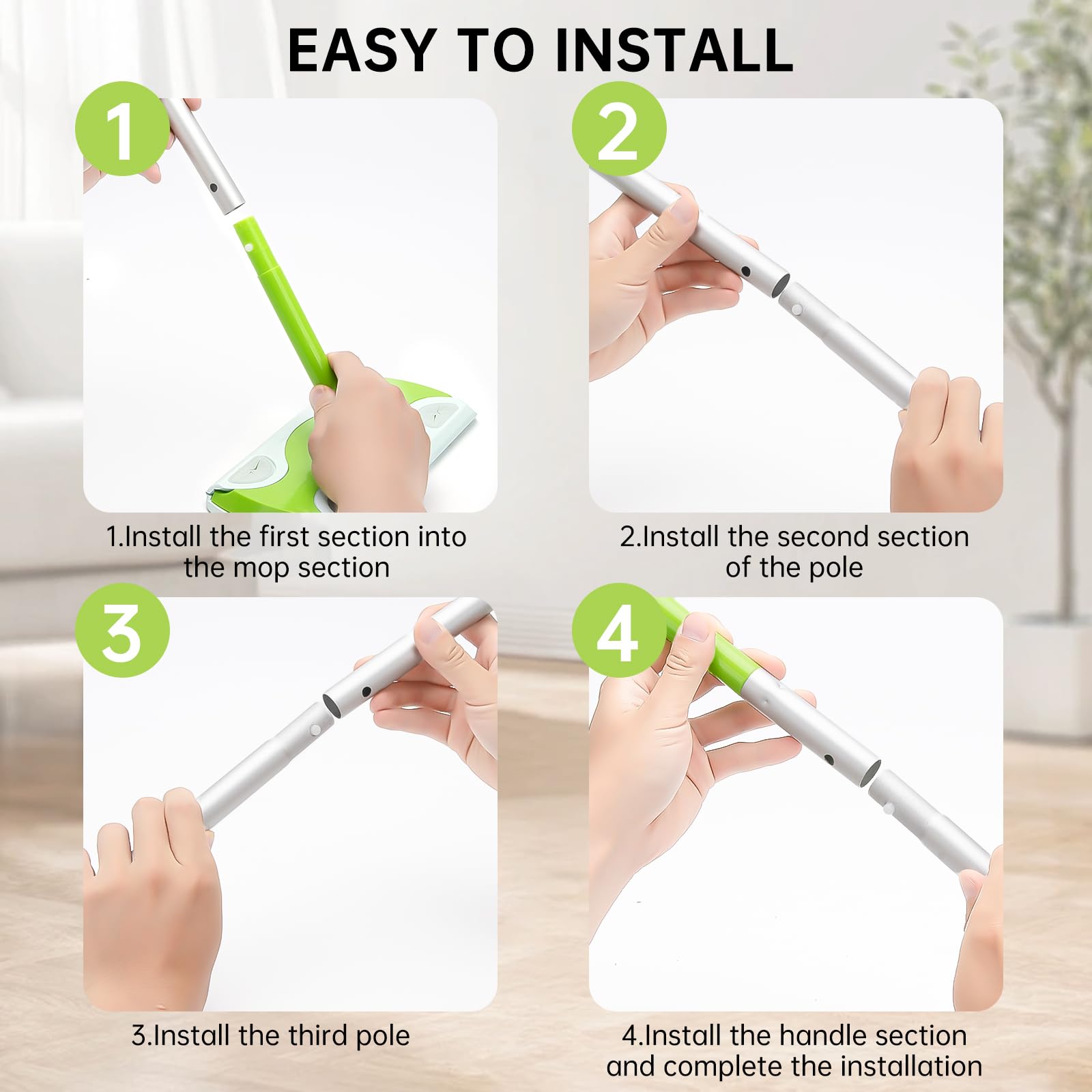 Mop Handle Compatible with Swiffer (5 Count)