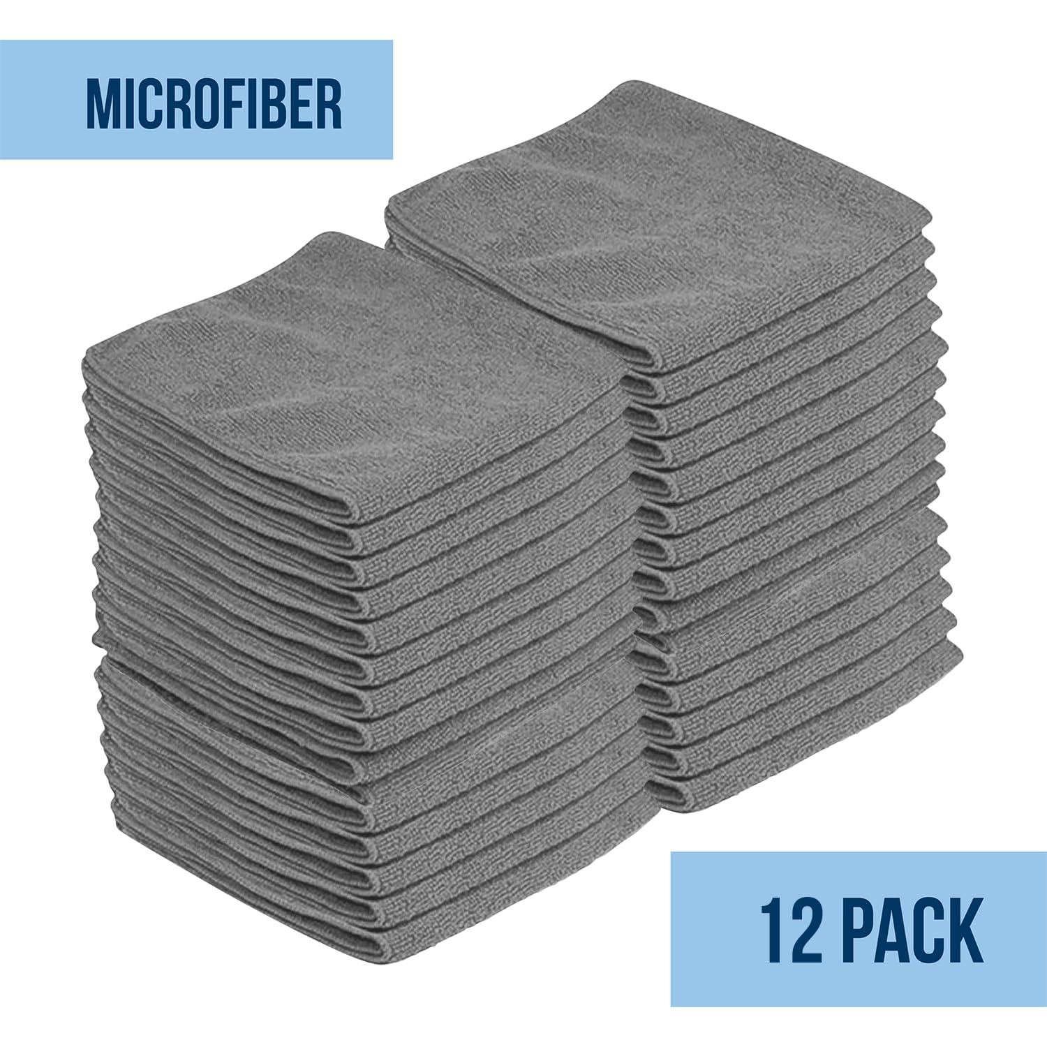 Microfiber Cleaning Cloth 11.5" x 11.5" 12 Pack (12 Count)