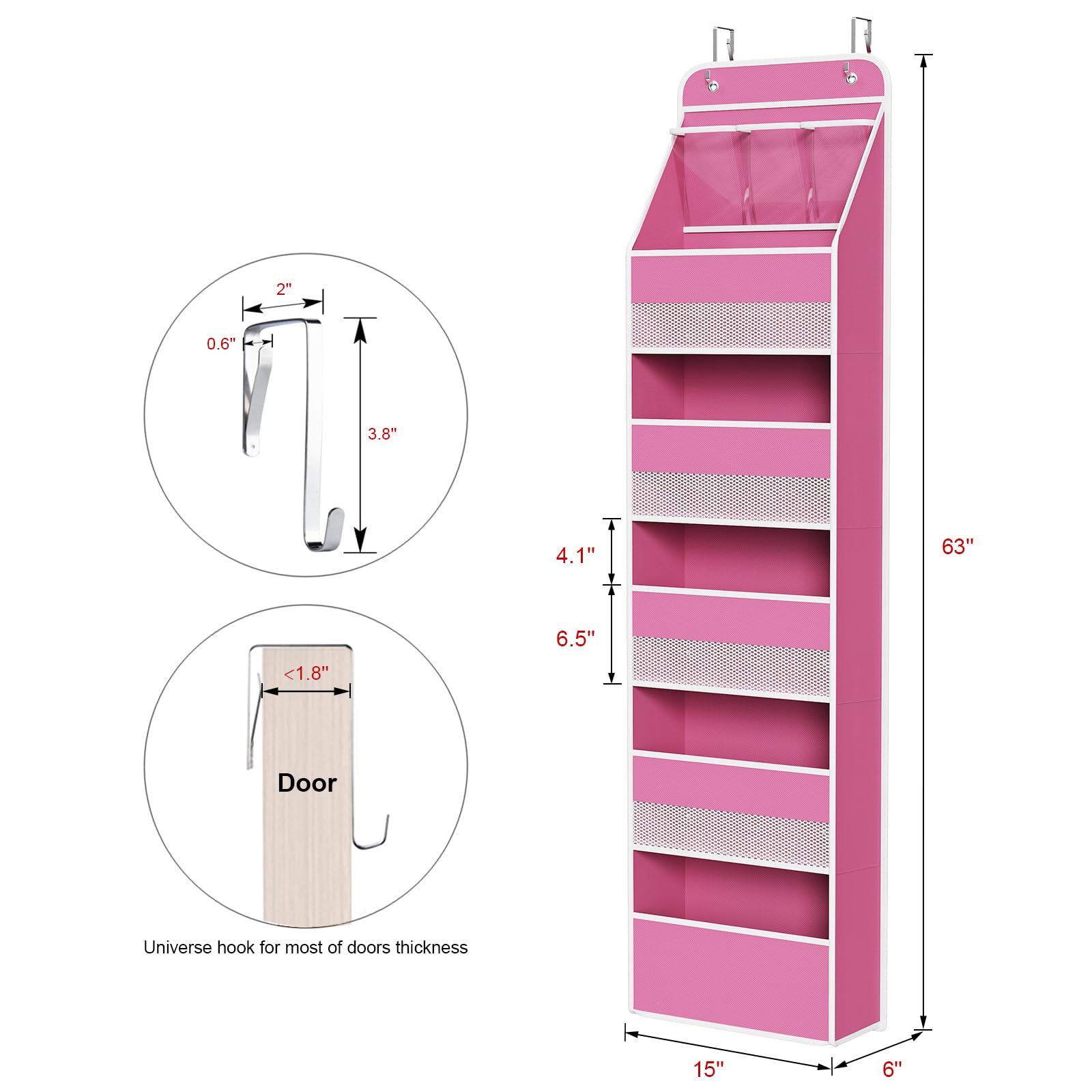 Fabric Over Door Hanging Organizer for Baby Nursery