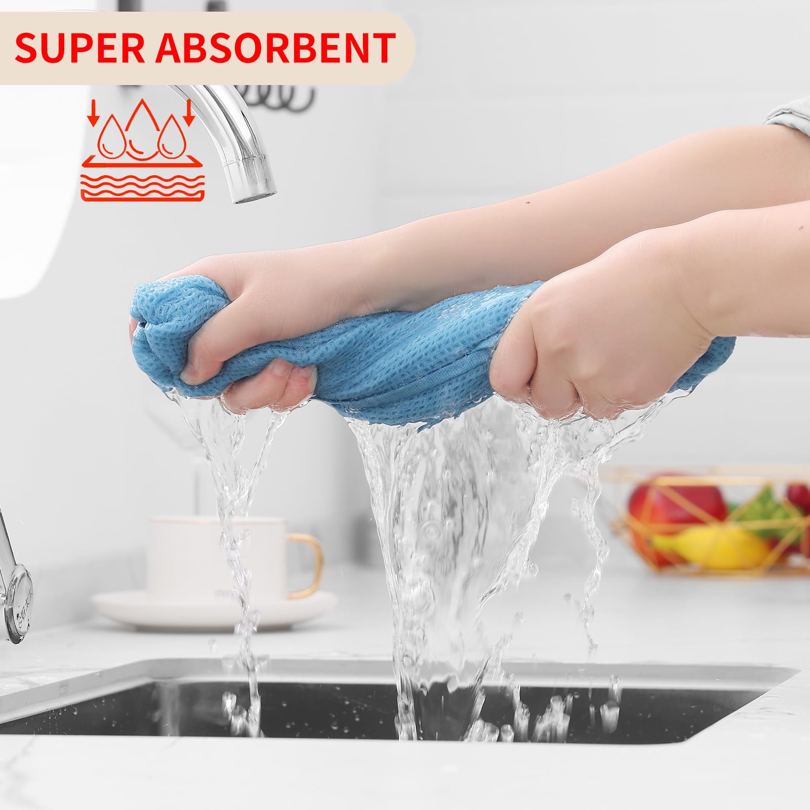 100% Cotton Waffle Weave Kitchen Dish Cloths 12 (12 Count)