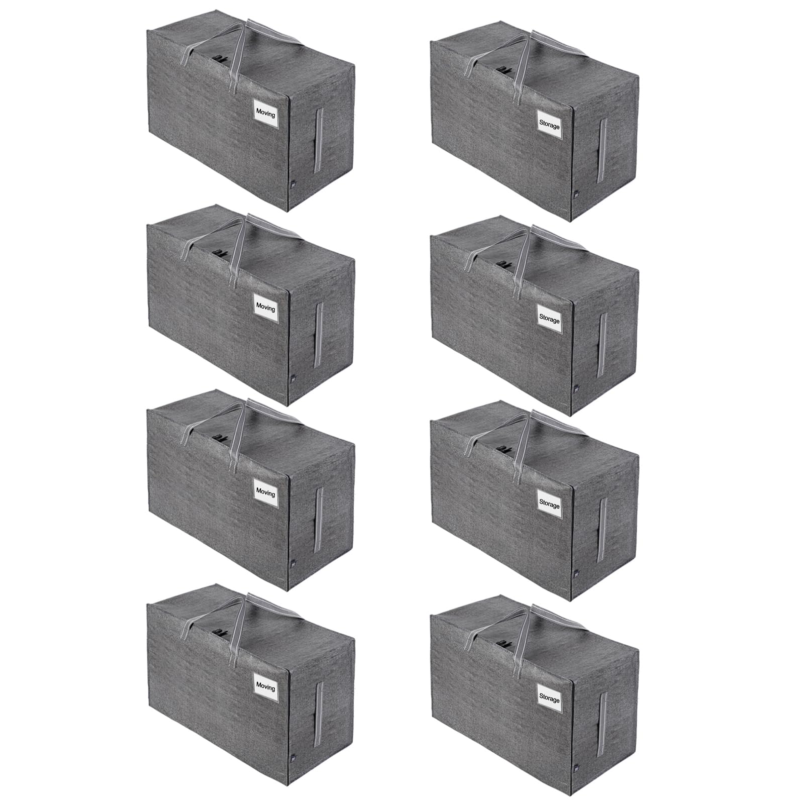 8 Pack Extra Large Heavy Duty Moving Bags with Wide Opening & Reinforced Handles (8 Count)
