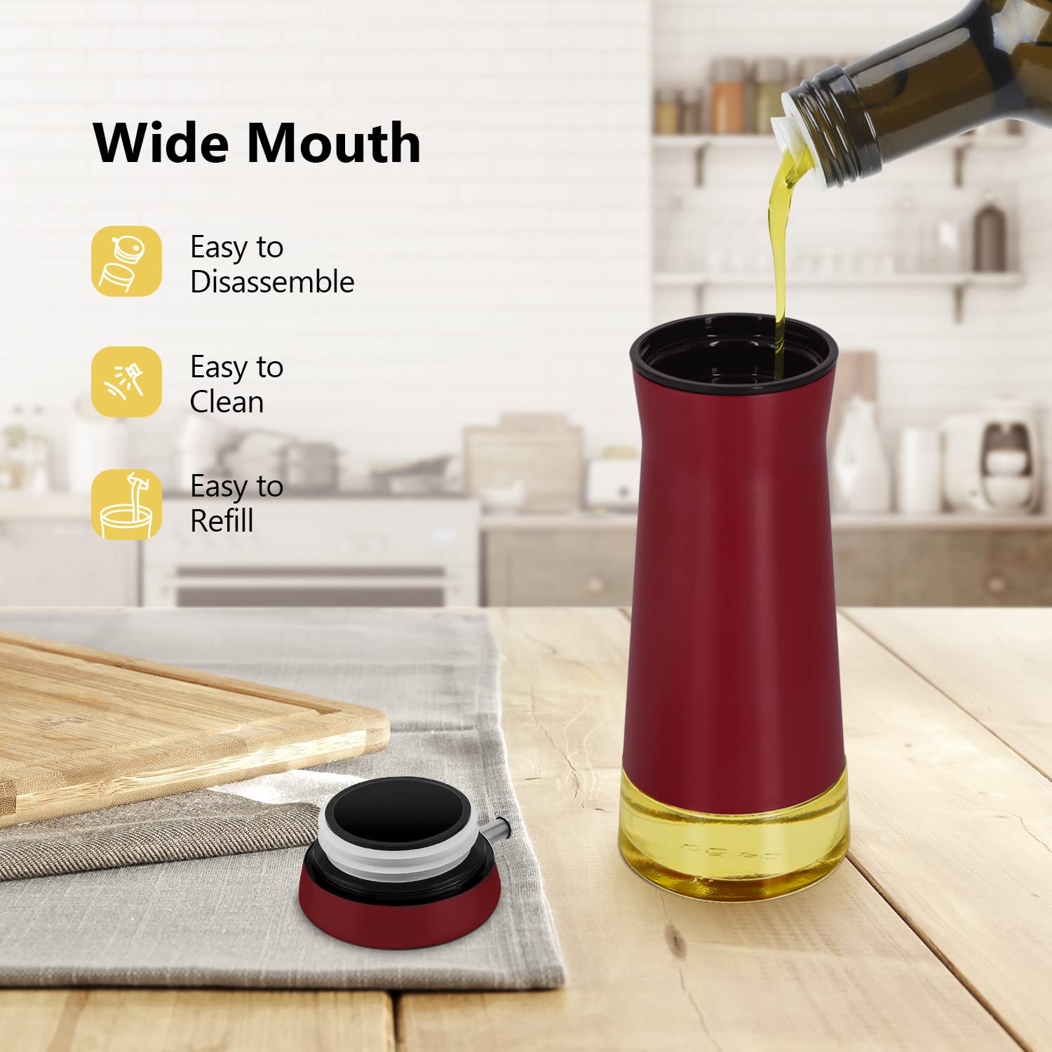 Red Oil And Vinegar Dispenser Set (2 Count)