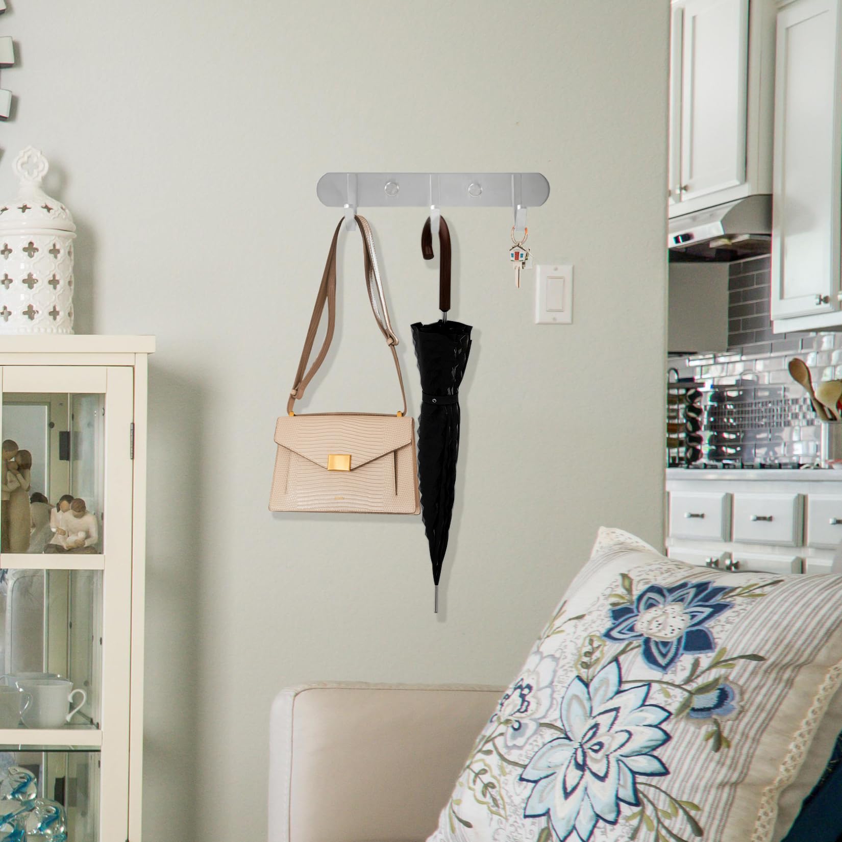 Coat Hook Rack Brushed Nickel
