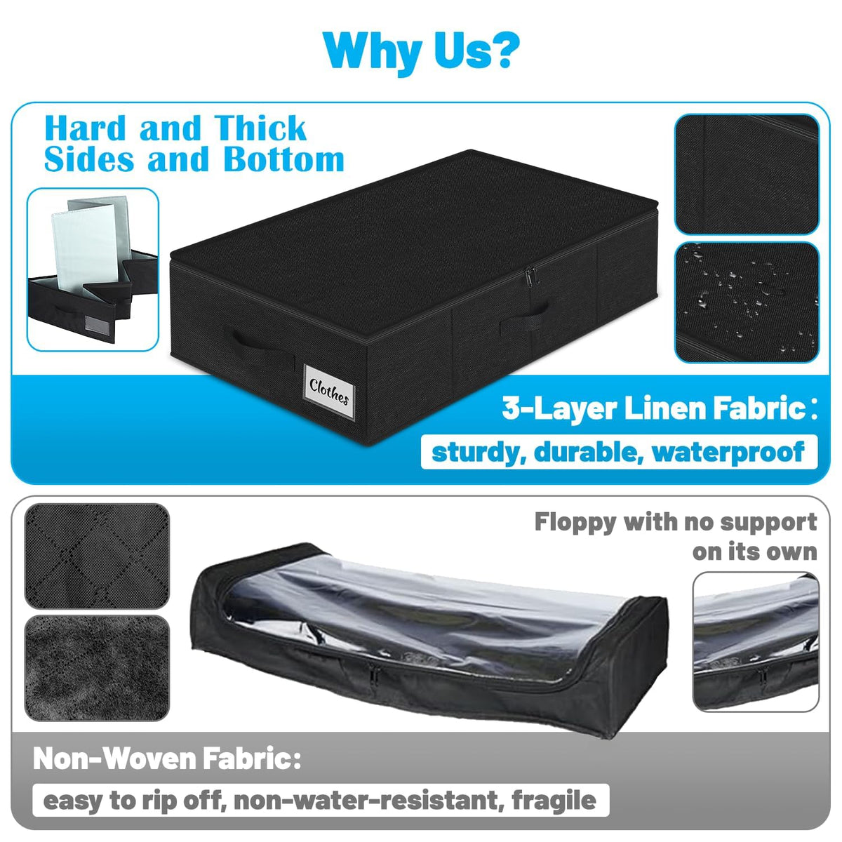 Under Bed Storage Container Bin 3 Pack (3 Count)