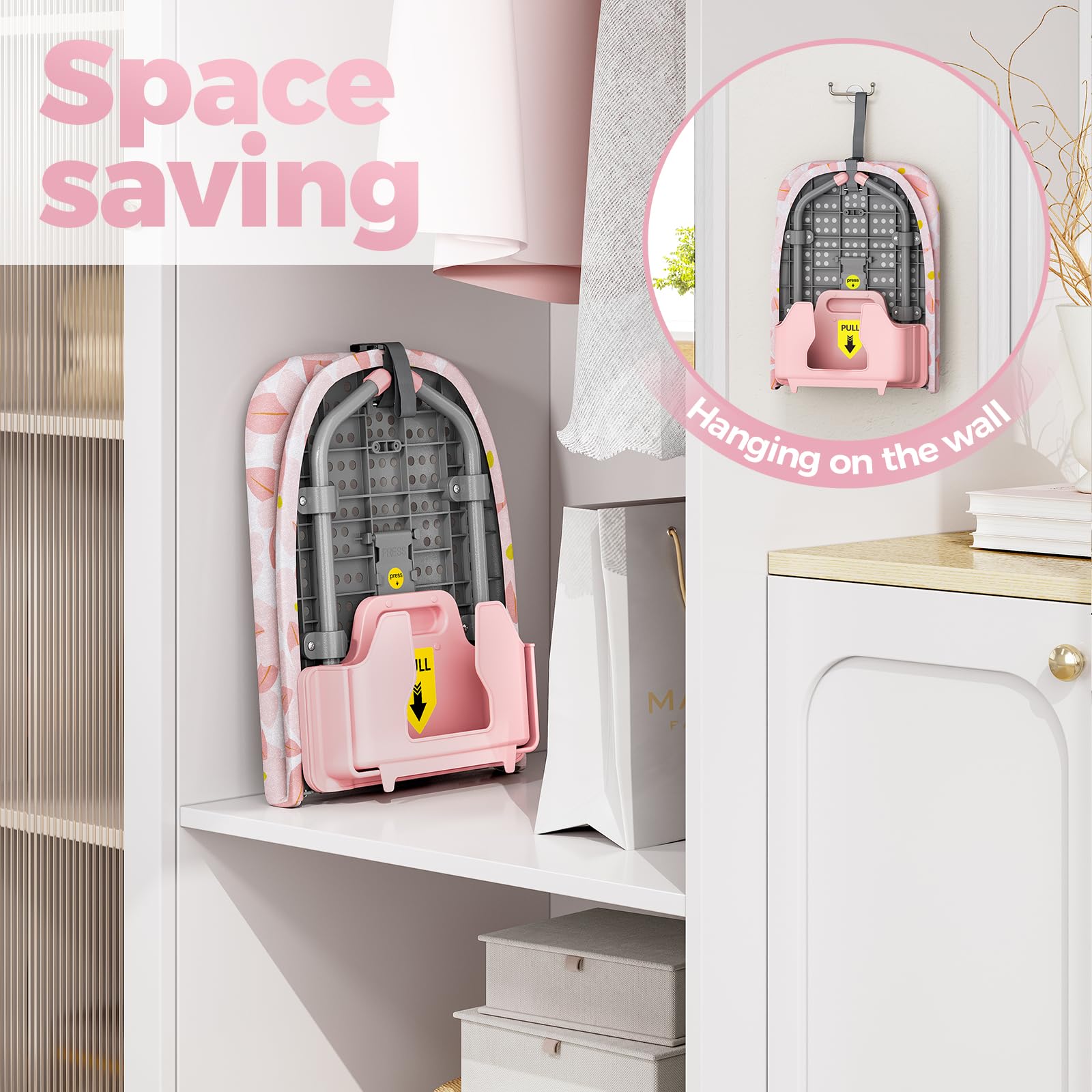 Small Ironing Board with Iron Holder Compact Tabletop Iron Board