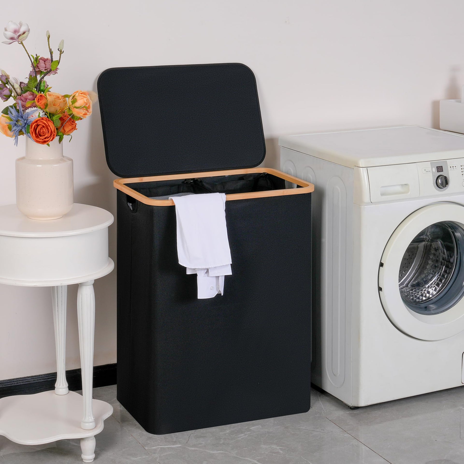 Double Laundry Hamper with Lid