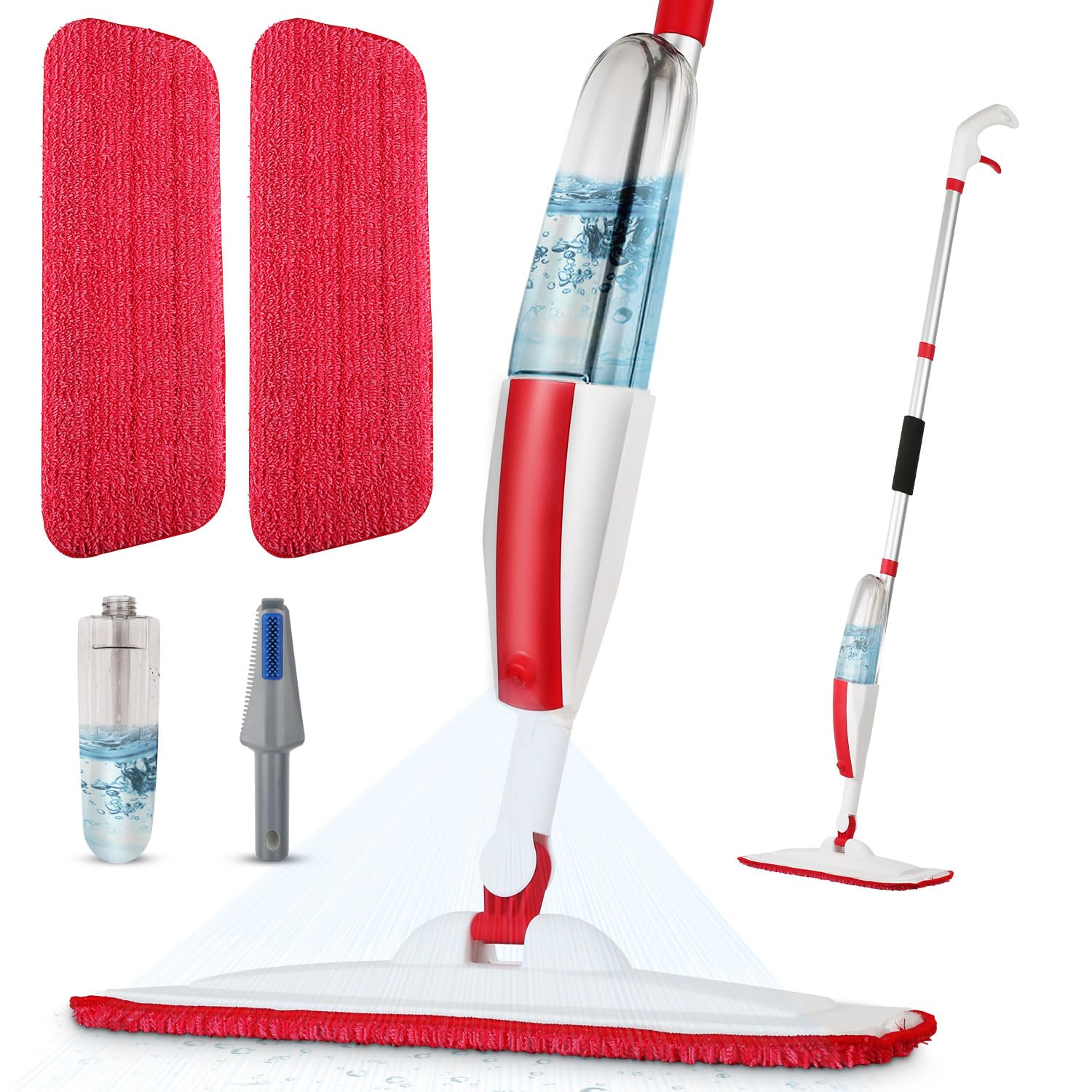 Wet Spray Mop for Floor Cleaning with 14 oz Bottle & 2 Microfiber Pads