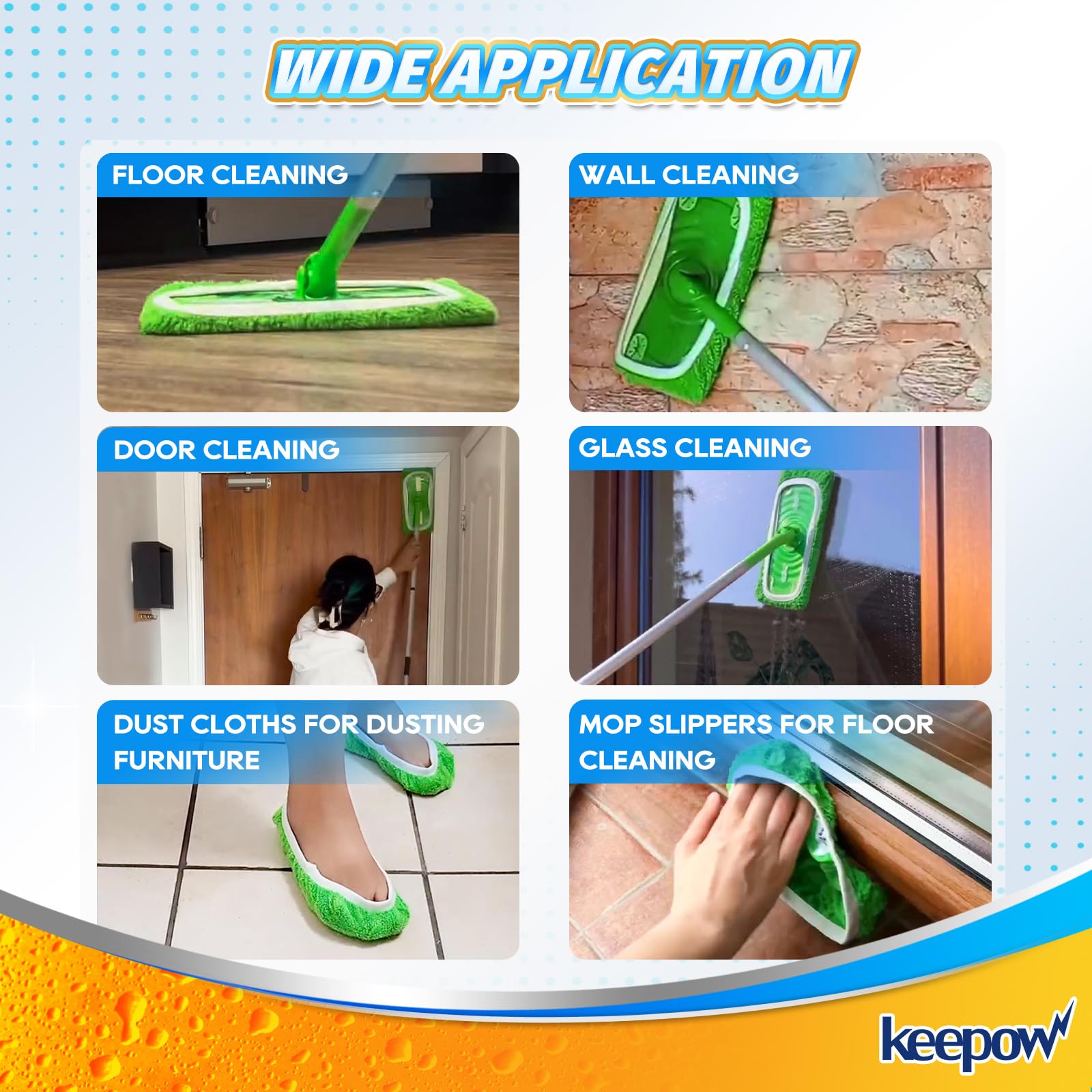 Reusable Wet Pads Compatible with Swiffer Sweeper Mop (16 Count)