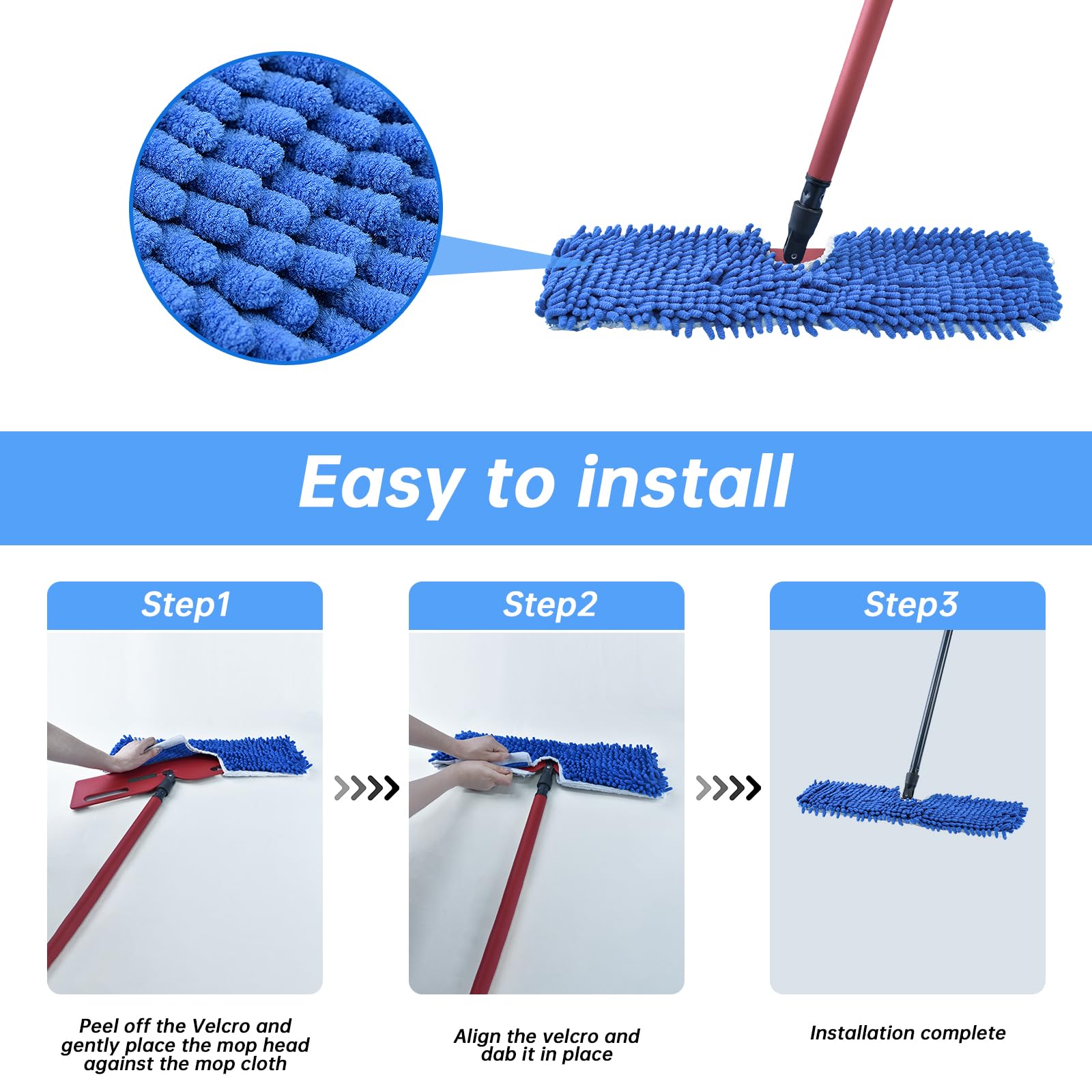 4 Pack Mop Heads Replacements Compatible with O (4 Count)
