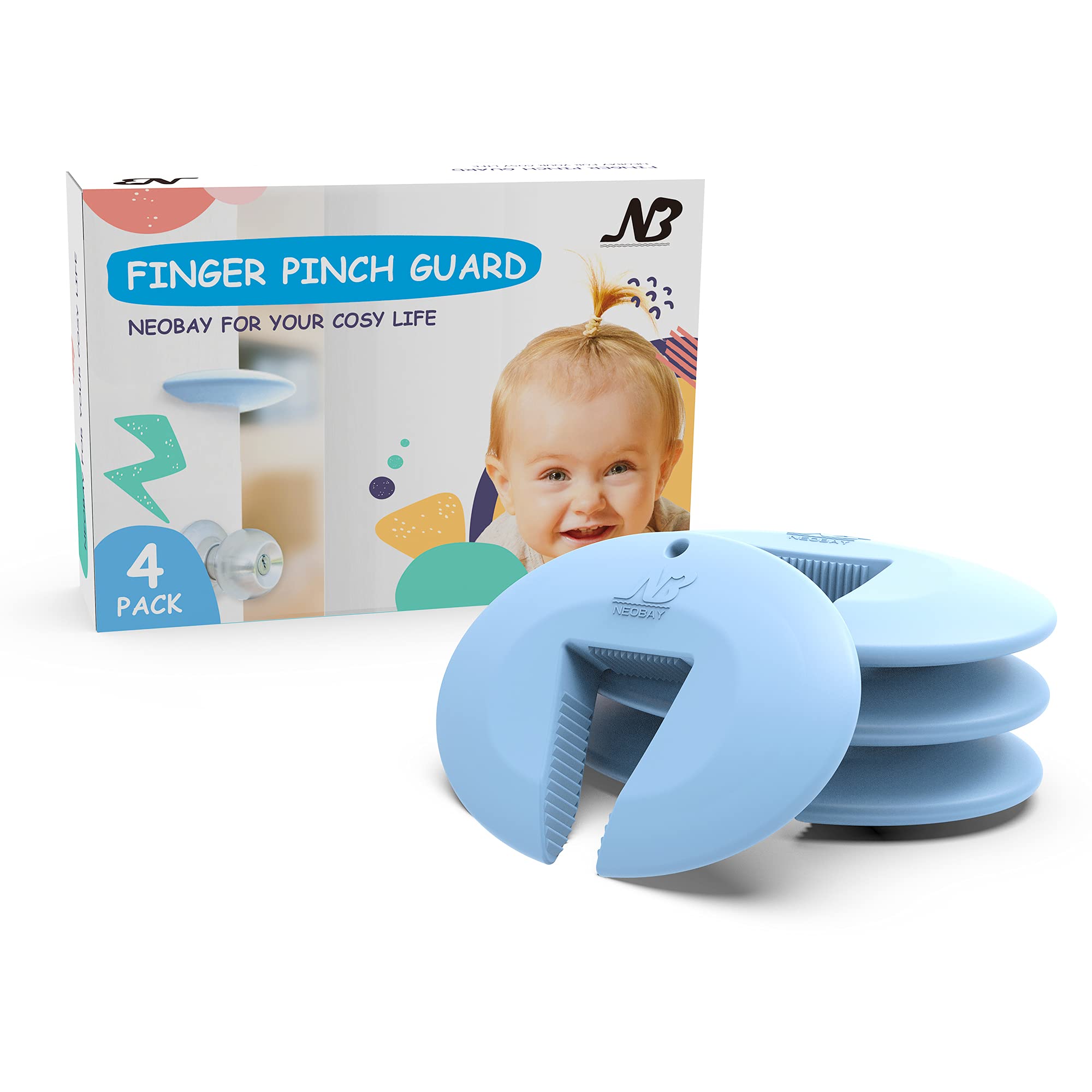 Door Pinch Guard and Door Slam Stopper (4 Count)