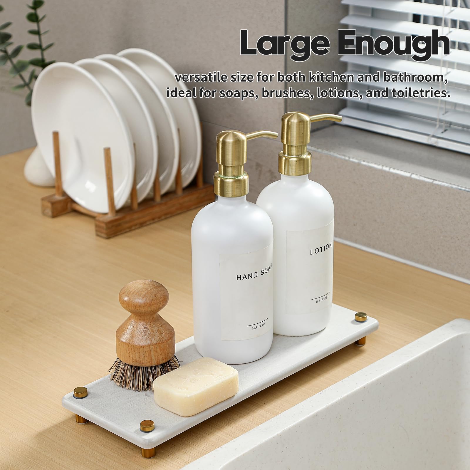 Water Absorbing Stone Sink Caddy Kitchen Sink Organizer Tray