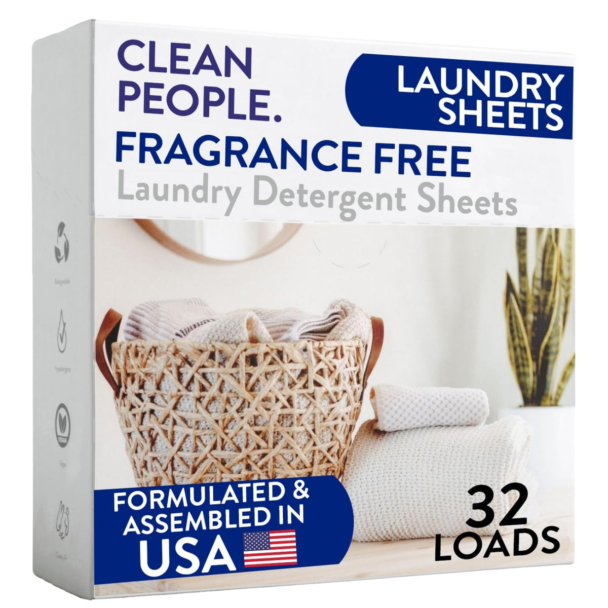 Fragrance Free Laundry Detergent Sheets (32 Count)