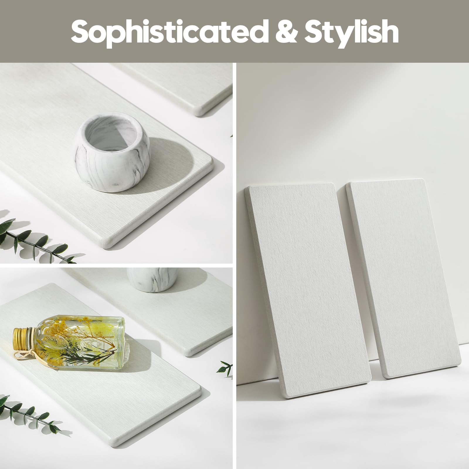 2PCS 10"x 5" Large Bathroom Sink Vanity Trays (2 Count)