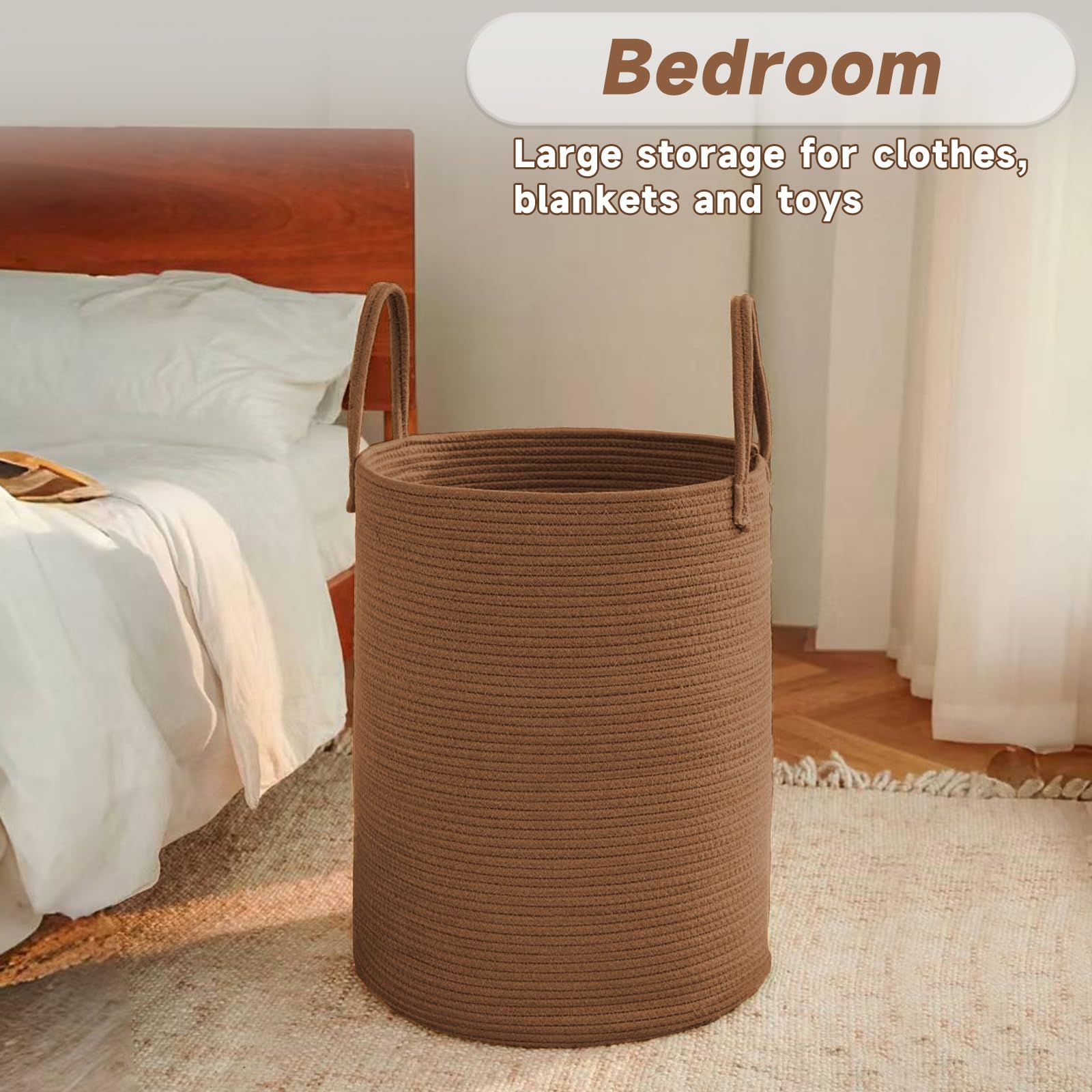 100L Cotton Rope Laundry Basket Hamper