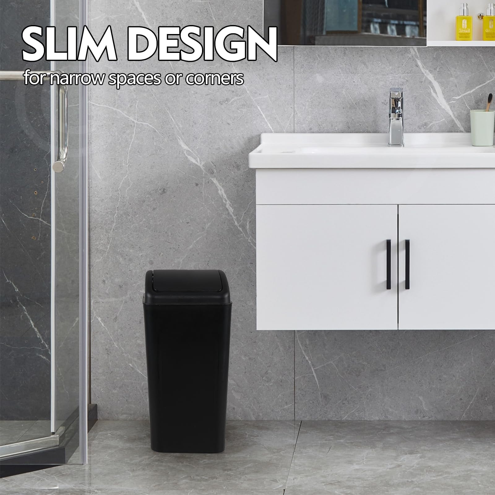 4.5 Gallon Plastic Swing Top Garbage Bin