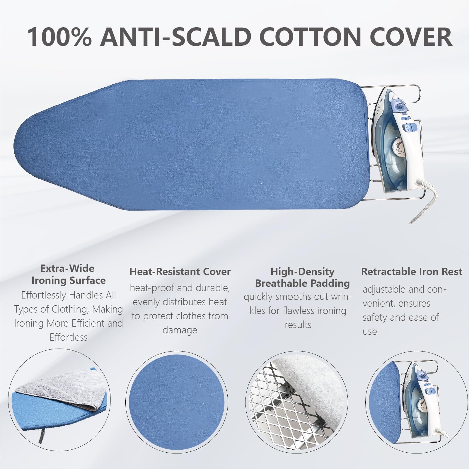 Metal Foldable Tabletop Ironing Board with Iron Rest
