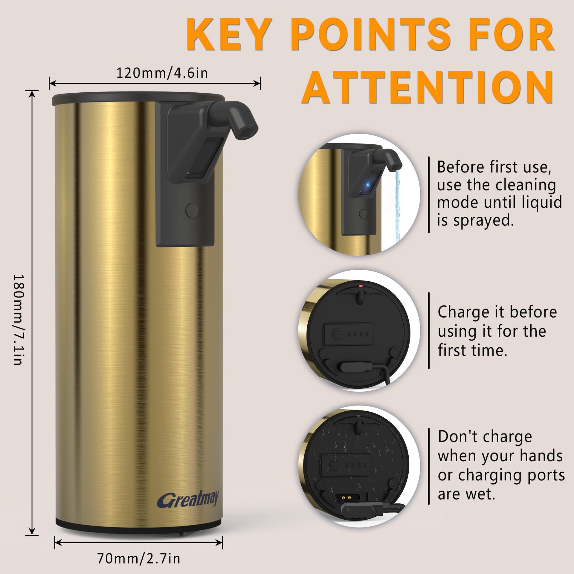 Stainless Steel Touchless Automatic Soap Dispenser 12 oz