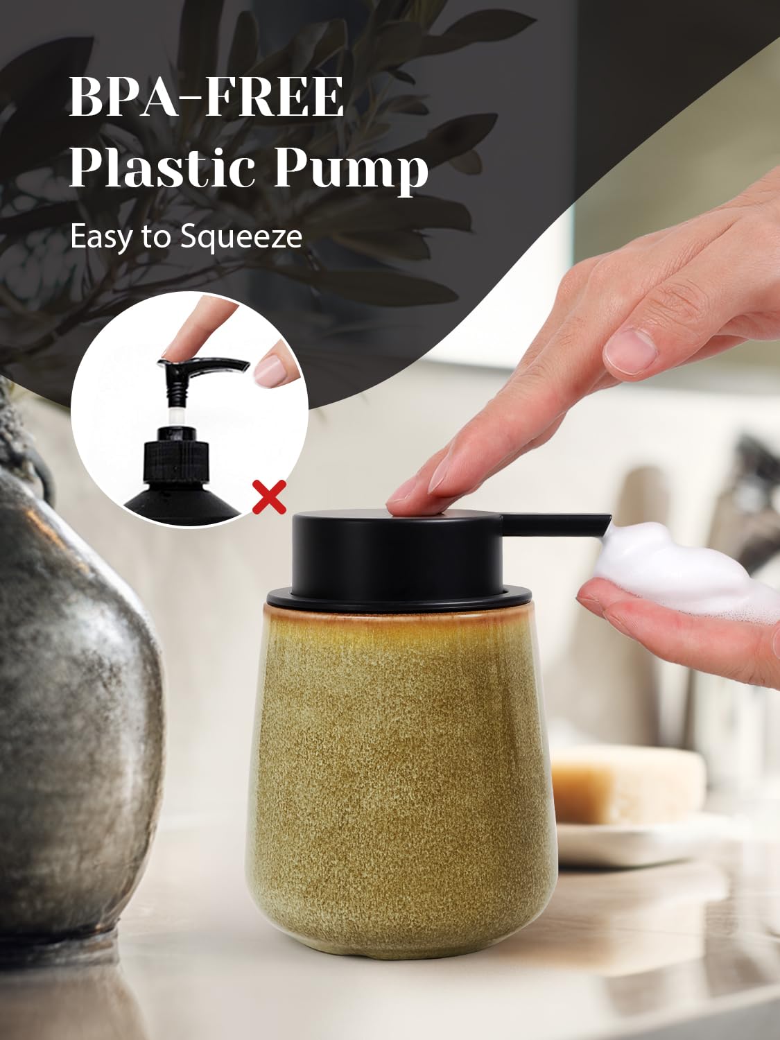 Ceramic Foaming Soap Dispenser