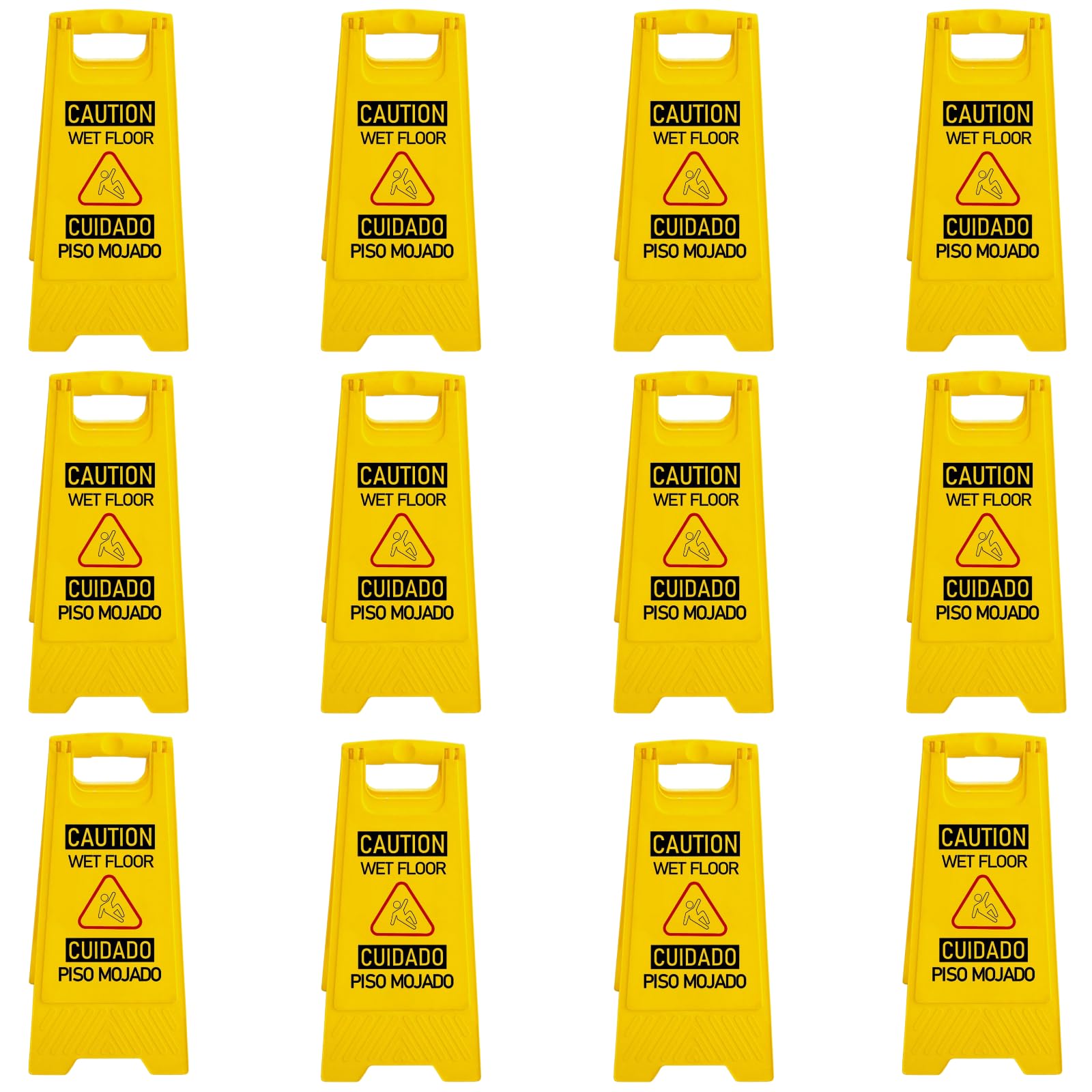 12 Pack A Frame Caution Wet Floor Safety Signs