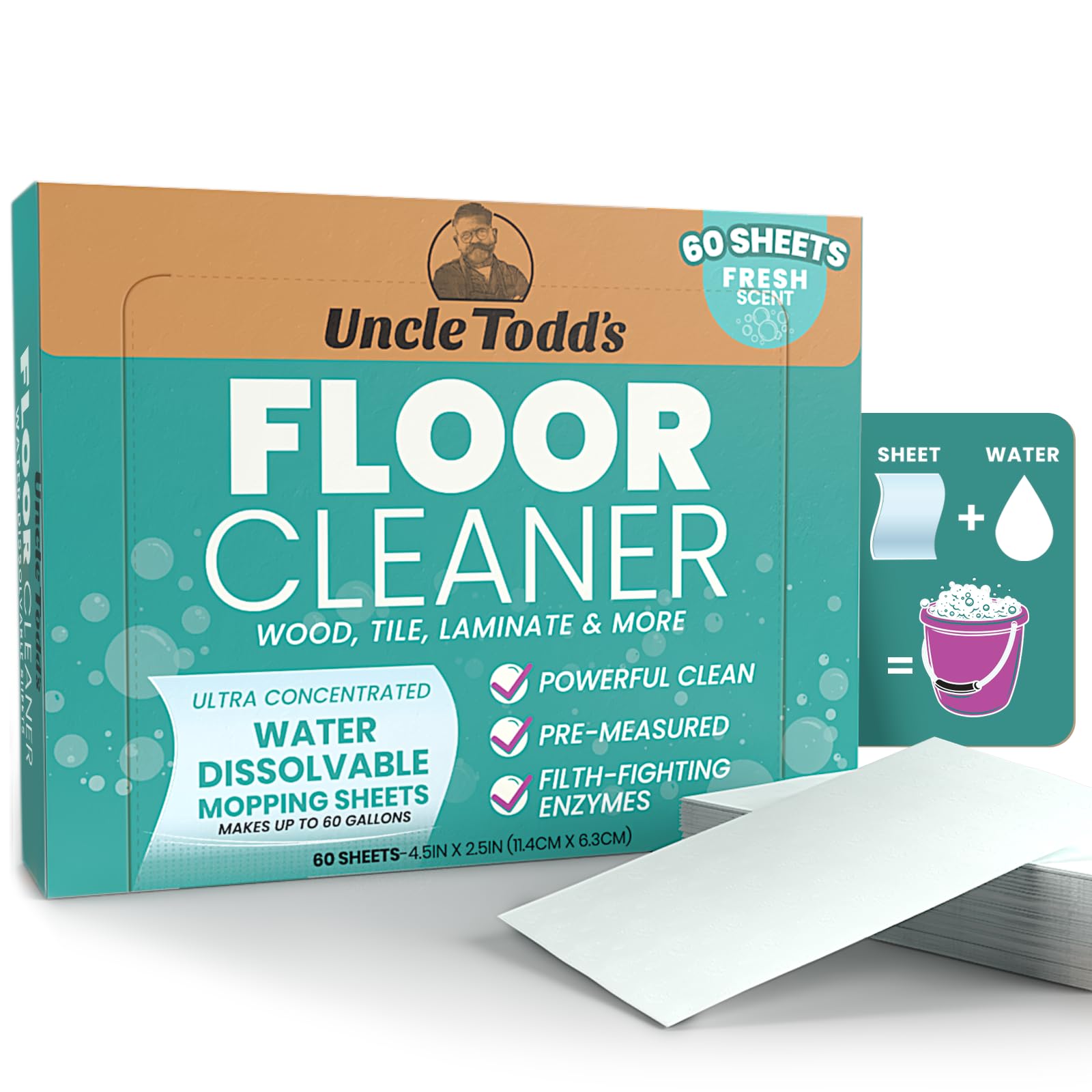 Floor Cleaner for Mopping (60 Count)