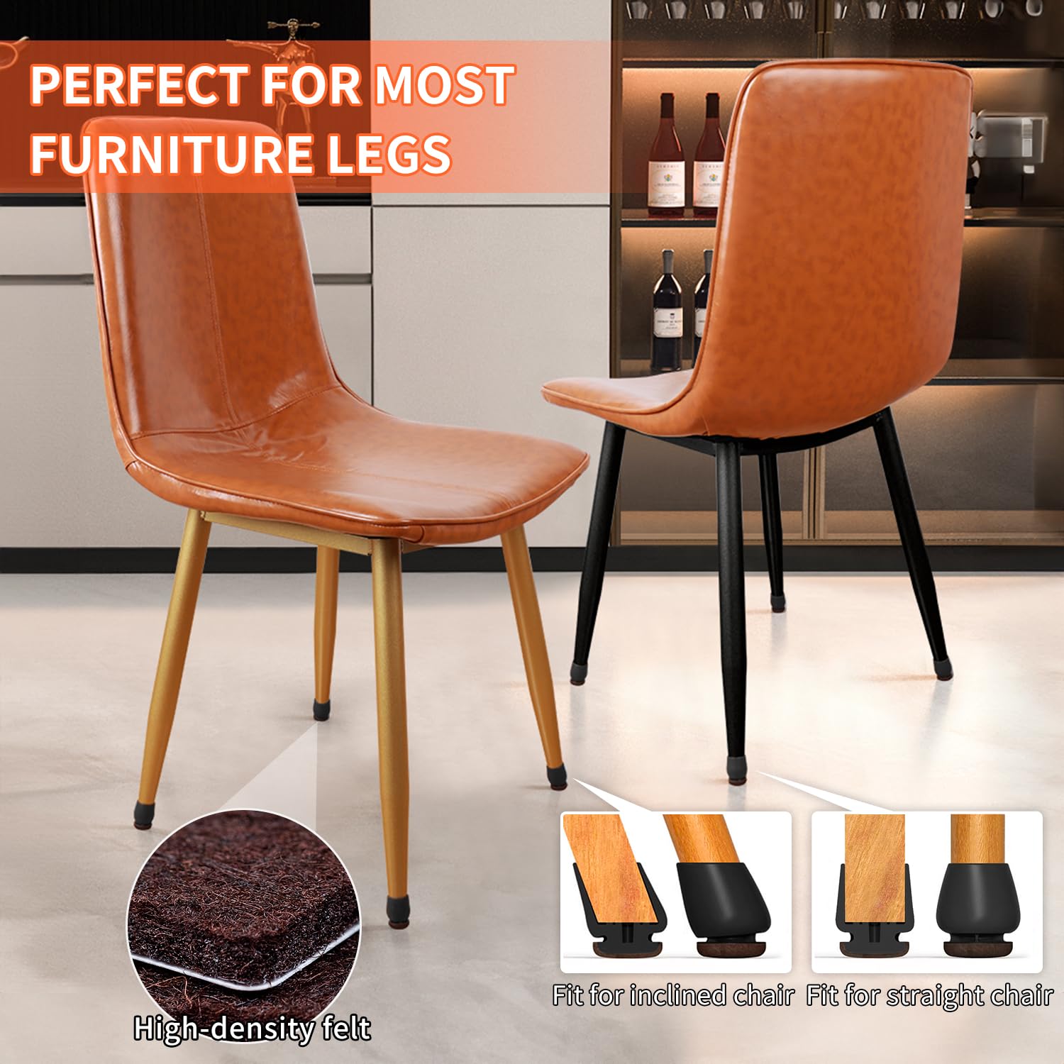 24 Pcs Black Chair Leg Floor Protectors for Hardwood Floors (24 Count)